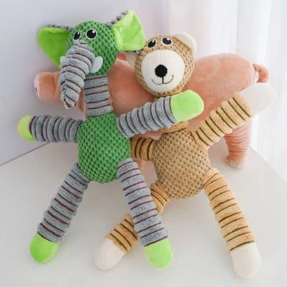 Squeaky Plush Elephant Dog Toy Durable Bite‑Resistant Pet Chew Toy Teeth Cleaning Interactive Puppy Stress Relief Toy