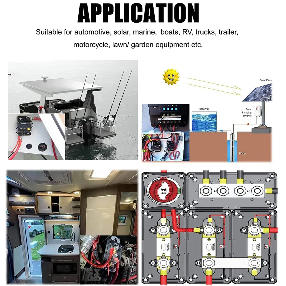 Bus Bar Terminal Block Battery Power Stud Junction M6 M8 BusBar Heavy Duty Power Distribution Stud for Car Truck RV Boat