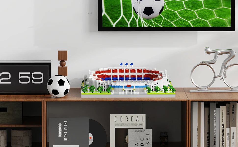 Barcelona Soccer Stadium Micro Blocks Building Sets Mini Bricks Architecture Building Block Toys for Adults Football Field Gift