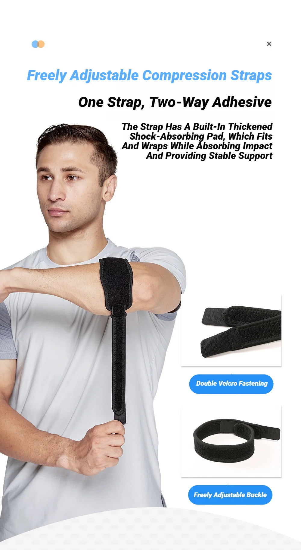 1Pc Adjustable Elbow Brace - Sports Compression Arm Support For Basketball, Tennis, Volleyball, Golf Unisex Fitness Tool