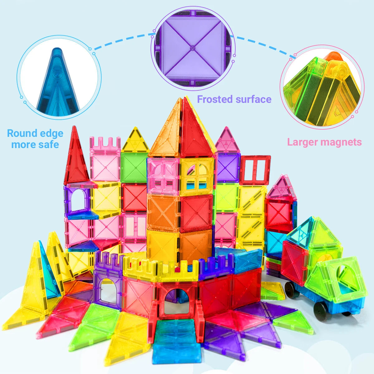40/64/100PCS Magnetic Building Blocks Montessori  Educational Constructor Toys Set For Kids Game For Boys Girl Gifts