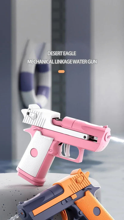 Mini Water Pistol Mechanical Continuous Firing Water Gun Summer Pool Shooting Watergun Manual Water Gun Outdoor Game Toys Gifts