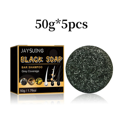 Black Hair Shampoo Soap Repairing Gray White Hair Color Smoothing Nourishing Clean Scalp Removing Dandruff Natural Hair Dye Soap