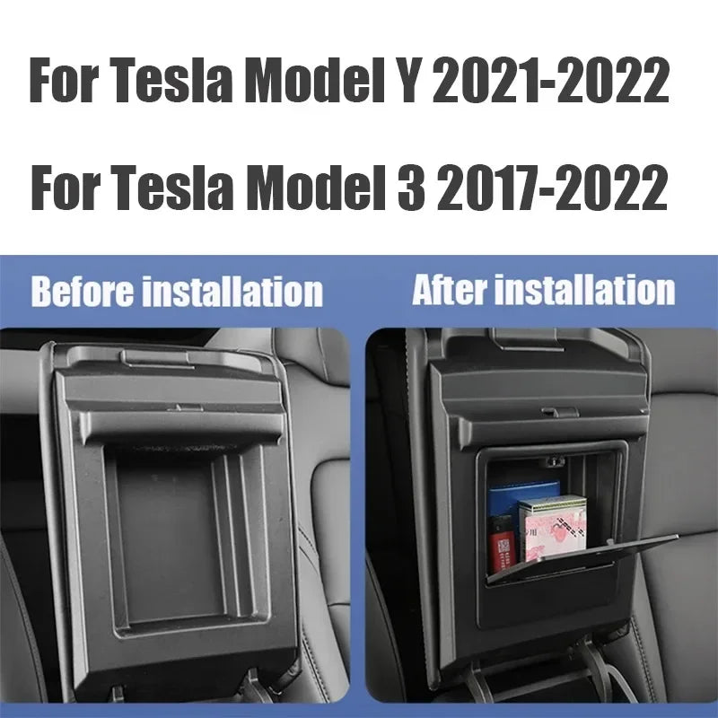 New Car Center Console Armrest Case Button Hidden Keys Card Storage Box For Tesla Model 3 Y 2019 2020 2021 2022 2023 Accessories