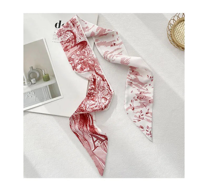 26 Letters Tarot Constellation Bag Scarf Twill Silk Scarves Women New Neckerchief Hair Headbands