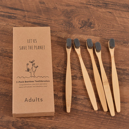5Pcs Ultra Fine Soft Toothbrush Million Bristle Adults Bamboo Toothbrush Vegan Teeth Deep Cleaning Dental Oral Care Tooth Brush