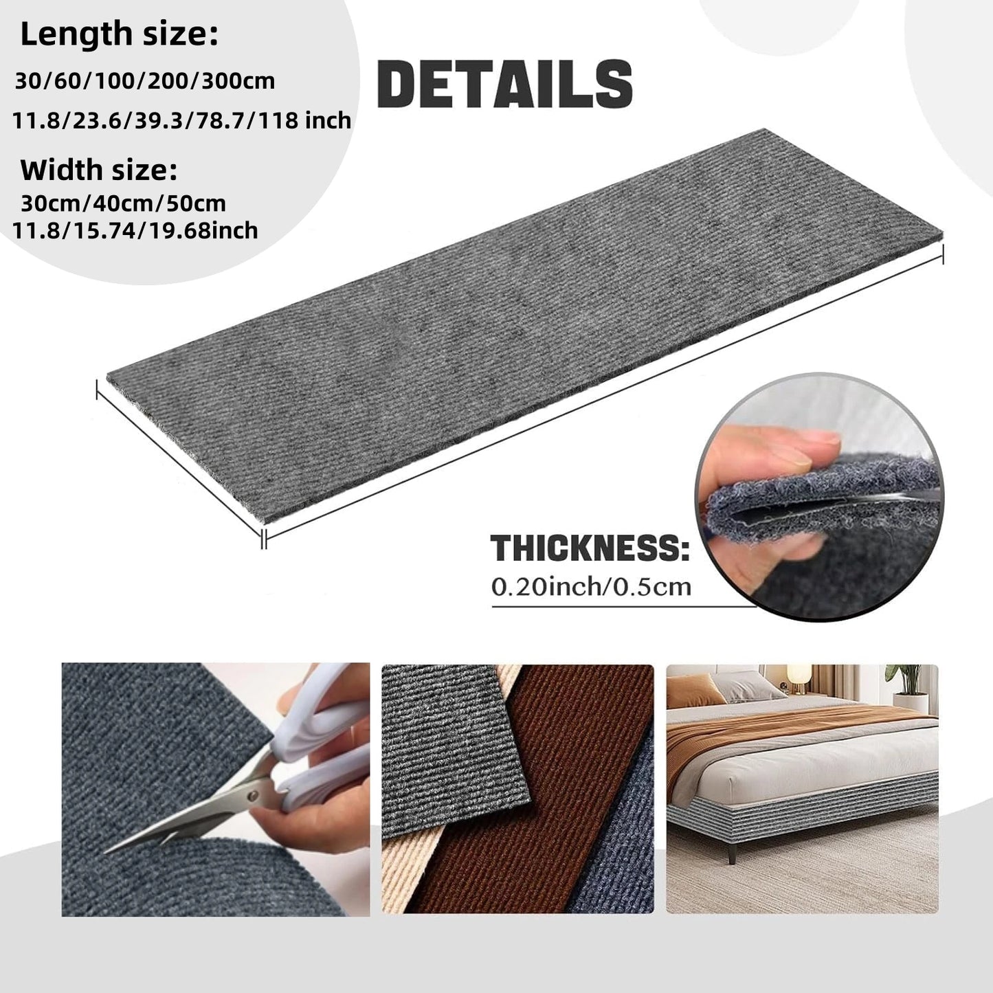 7 Colors Cat Scratcher Sofa Protector Cats Scratcher Pad Board Protection Trimmable Self-adhesive Carpet DIY Cat Scratch Mat