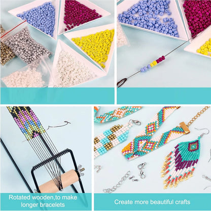 DIY Bead Loom Kit for Jewelry Bracelets Earrings Necklaces Making Handmade Beading Loom Kits Weaving Knitting Machine Craft Tool