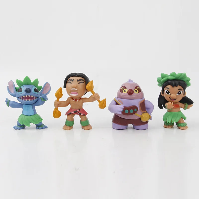 12pcs/set Stitch Lilo Action Figure Anime Cartoon Model Toys Cute Version Doll Cake Decoration Ornaments