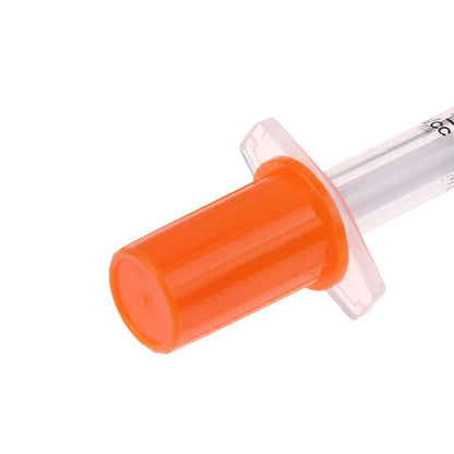 5Pcs 0.3/0.5/1ML Disposable Plastic Veterinary Syringe Orange Cap Sterile Insulin Syringe With Needles For Pet Farm Animal
