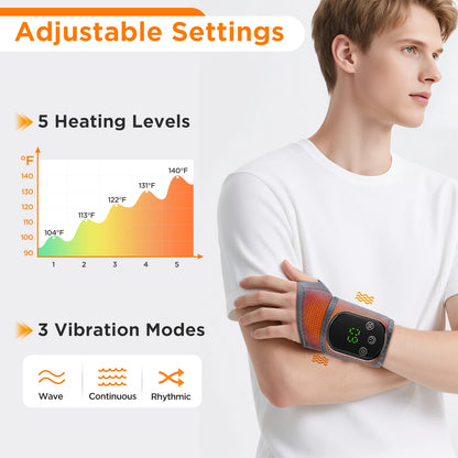 Cordless Heating Ankle Wrist Brace Vibration Massager Electric Hot Compress Massage Ankle Guard Wristband Hand Foot Protector