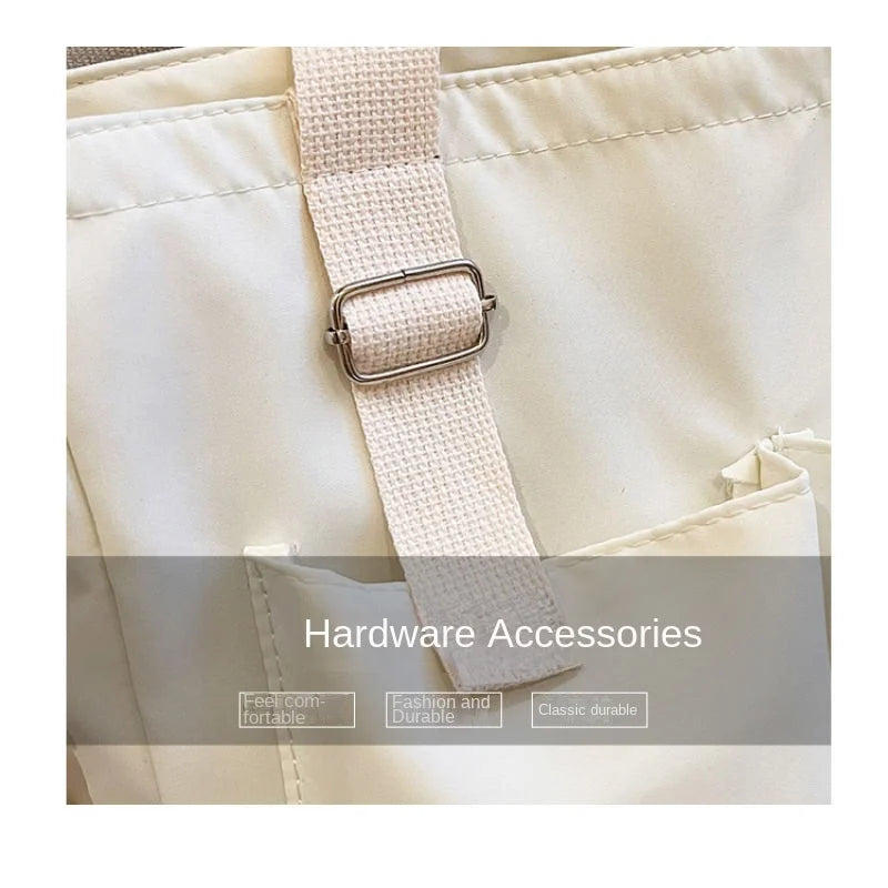 Waterproof nylon bag, large capacity, lightweight, multi-functional women's bag, one-shoulder crossbody bag, student class tutor
