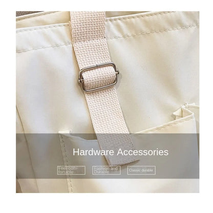 Waterproof nylon bag, large capacity, lightweight, multi-functional women's bag, one-shoulder crossbody bag, student class tutor