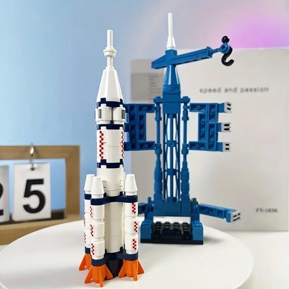 Space Rocket Building Blocks Set STEM Educational DIY Puzzle 3D Assembly Model Construction Toy for Kids Boys Girls School Gift