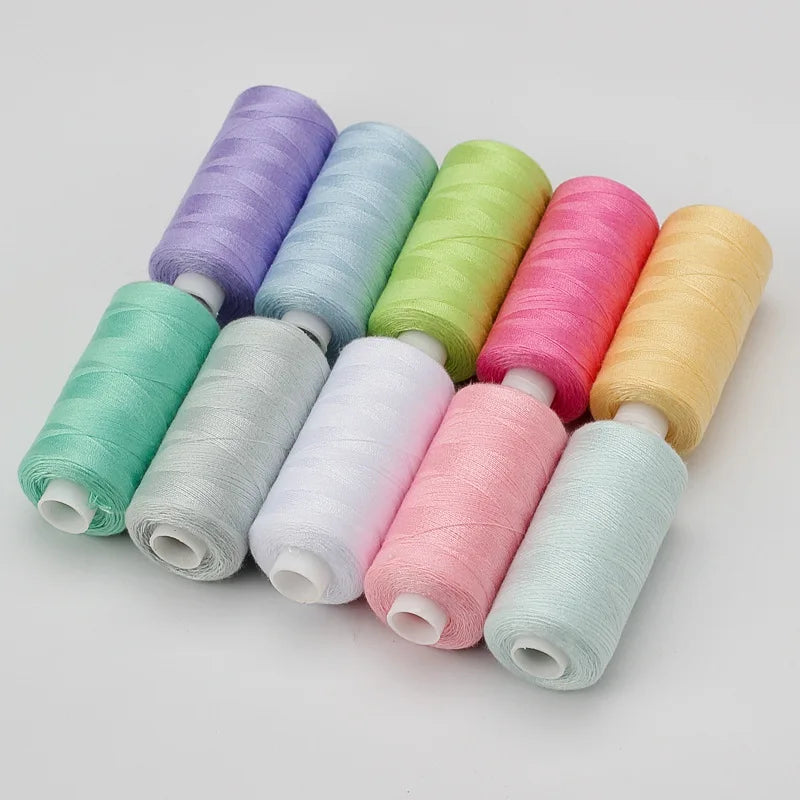 1 Set OF 10 Rolls Polyester 402 Sewing Thread For Manual and Mechanical Use, 400 Yards, DIY