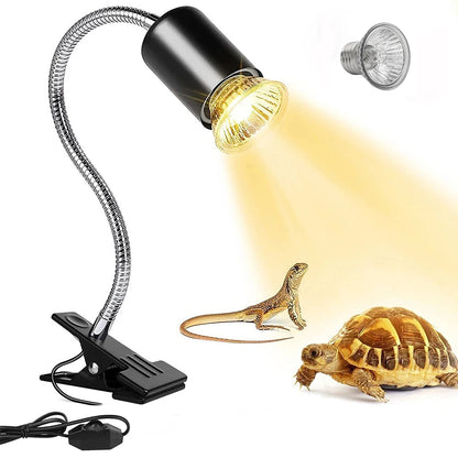 Reptile Heat Lamp 50W UVA UVB Light Rotatable Basking Spot Light Simulated Sunlight For Turtle Lizard Dimmable Heating Lamp