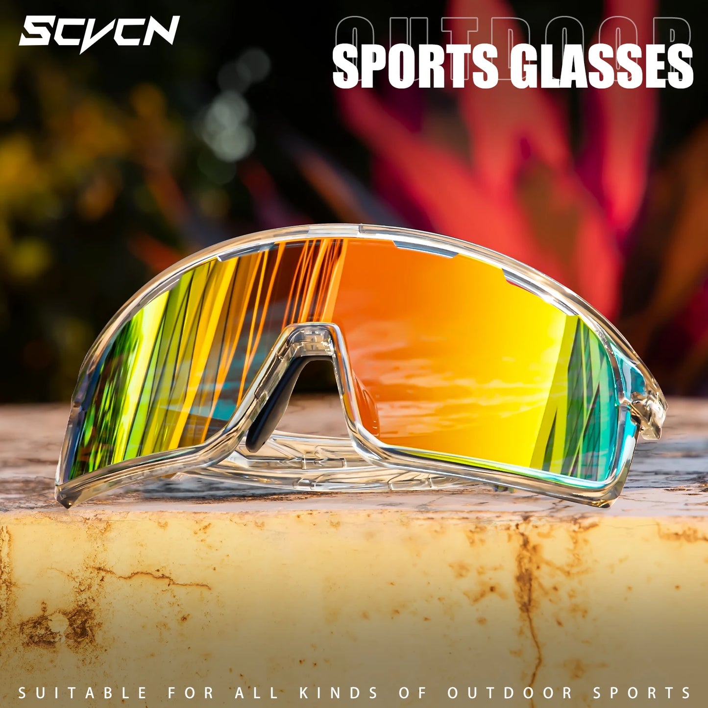 SCVCN Cycling Glasses MTB Road Bike Sunglasses UV400 Bicycle Glasses Protection Light Unisex Bike Sports Equipment