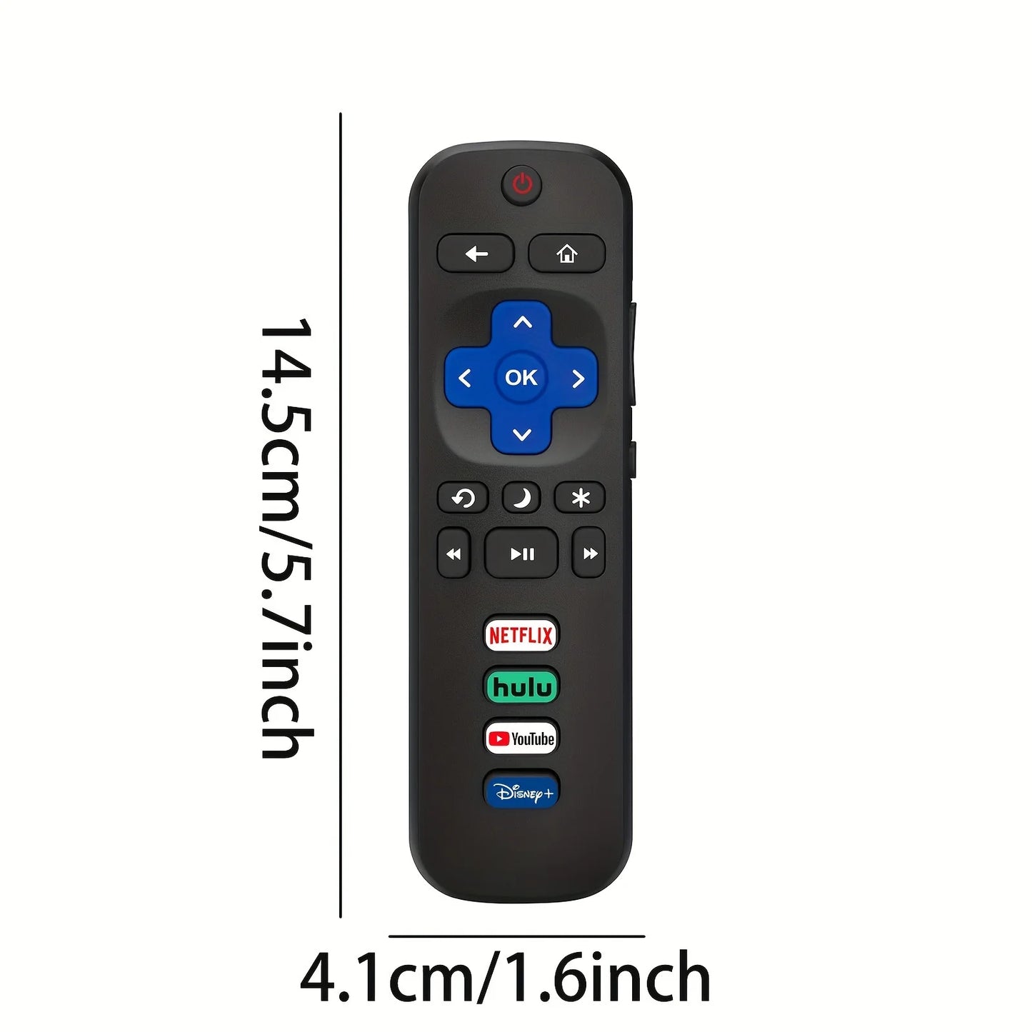 2 remote controls compatible with TCL Roku/Hisense Roku/Onn Roku/Philips Roku smart TV (not applicable to RokuStick and box)