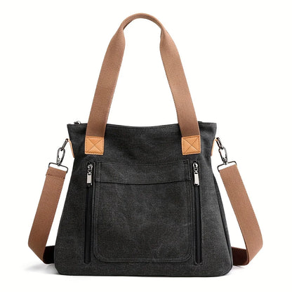 Women's Versatile Handbag Large Capacity Canvas Casual Shoulder Crossbody Bag