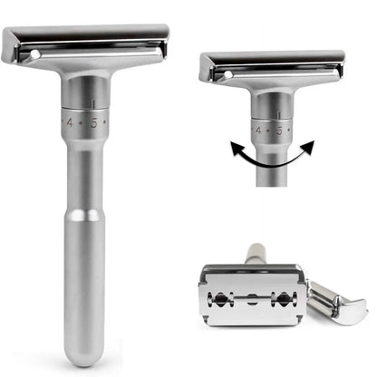 New Adjustable Safety Razor Mens Folding Shaving Double Edge Classic Safety With 5 PCS Titanium Coated Blades Shaver Razor Blade