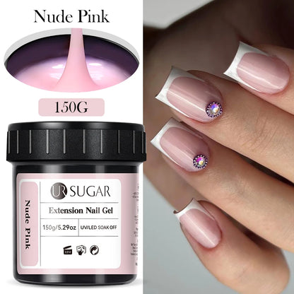 UR SUGAR 150g Transparent Nail Extension Gel Jelly White Light Pink Acrylic French Nail Art UV LED Gel Semi Permanent Manicure