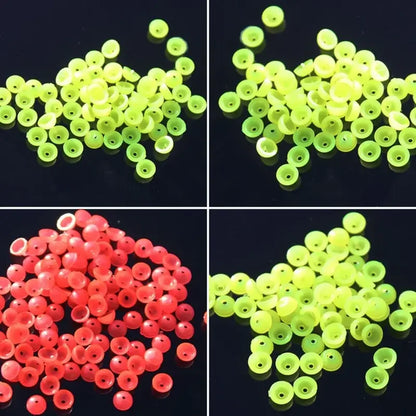 100pcs Luminous Half Round Stopper Beads Fishing for Sea Fishing Floating Tackle Fishing Tools Fishing Accessories