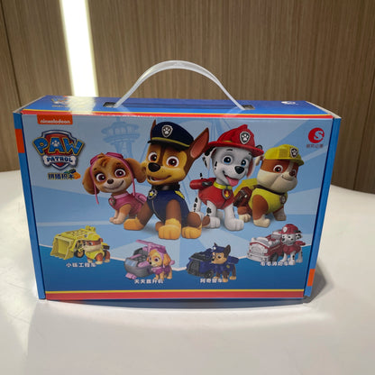 4PCS/SET Genuine Paw Patrol Vehicle Chase Skye Marshall Rubble Pull Back Cars Playset Action Figure Children Toys Birthday Gifts
