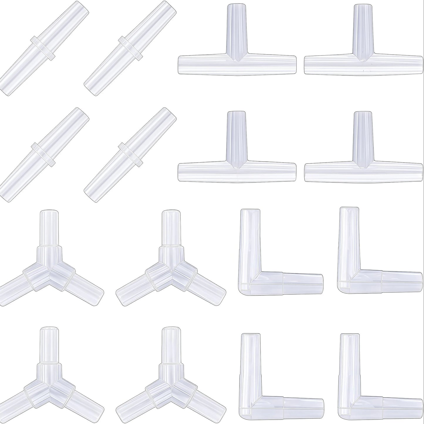 40/20 Pieces Aquarium Air Pump Connector Kit - Durable Plastic Airline Connectors, 4 Unique Designs for Fish Tank Oxygen Distrib