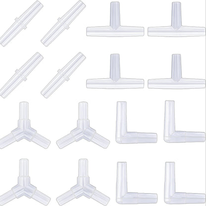 40/20 Pieces Aquarium Air Pump Connector Kit - Durable Plastic Airline Connectors, 4 Unique Designs for Fish Tank Oxygen Distrib