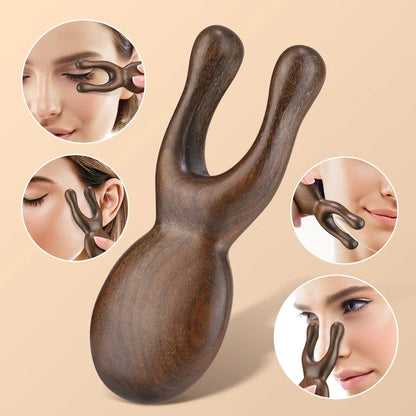Wooden Gua Sha Facial Tools  Head Massager Sandalwood Wood Massage Tool for Face Nose Eye  Wood Therapy Massage Acupressur Tools
