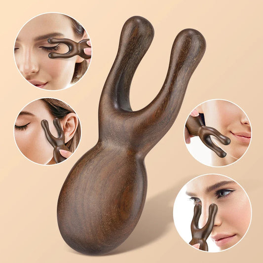 Wooden Gua Sha Facial Tools  Head Massager Sandalwood Wood Massage Tool for Face Nose Eye  Wood Therapy Massage Acupressur Tools