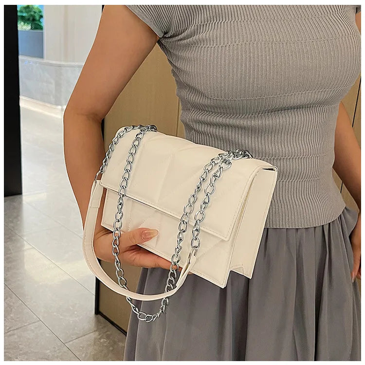 Women's fashion crossbody bag diamond check chain small square bag shoulder bag
