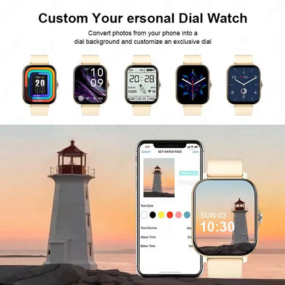 2025 New Smart Watch Bluetooth Call Music Heart Rate Blood Pressure Monitor Smartwatch for Women Men Holiday Gifts
