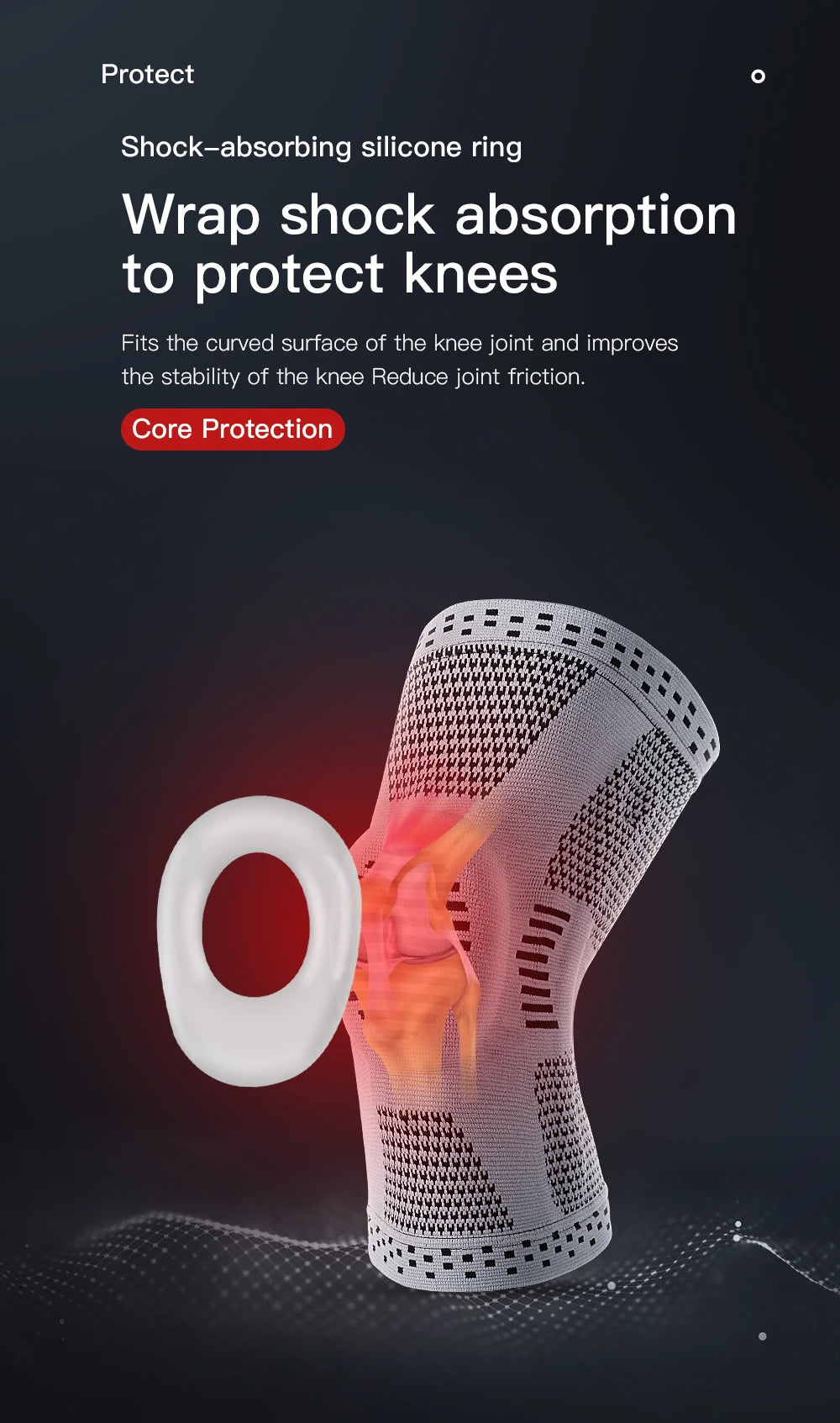 1Pcs Silicone Spring Full Knee Support Patella Medial Support Strong Meniscus Compression Protection For Men Women Running Sport