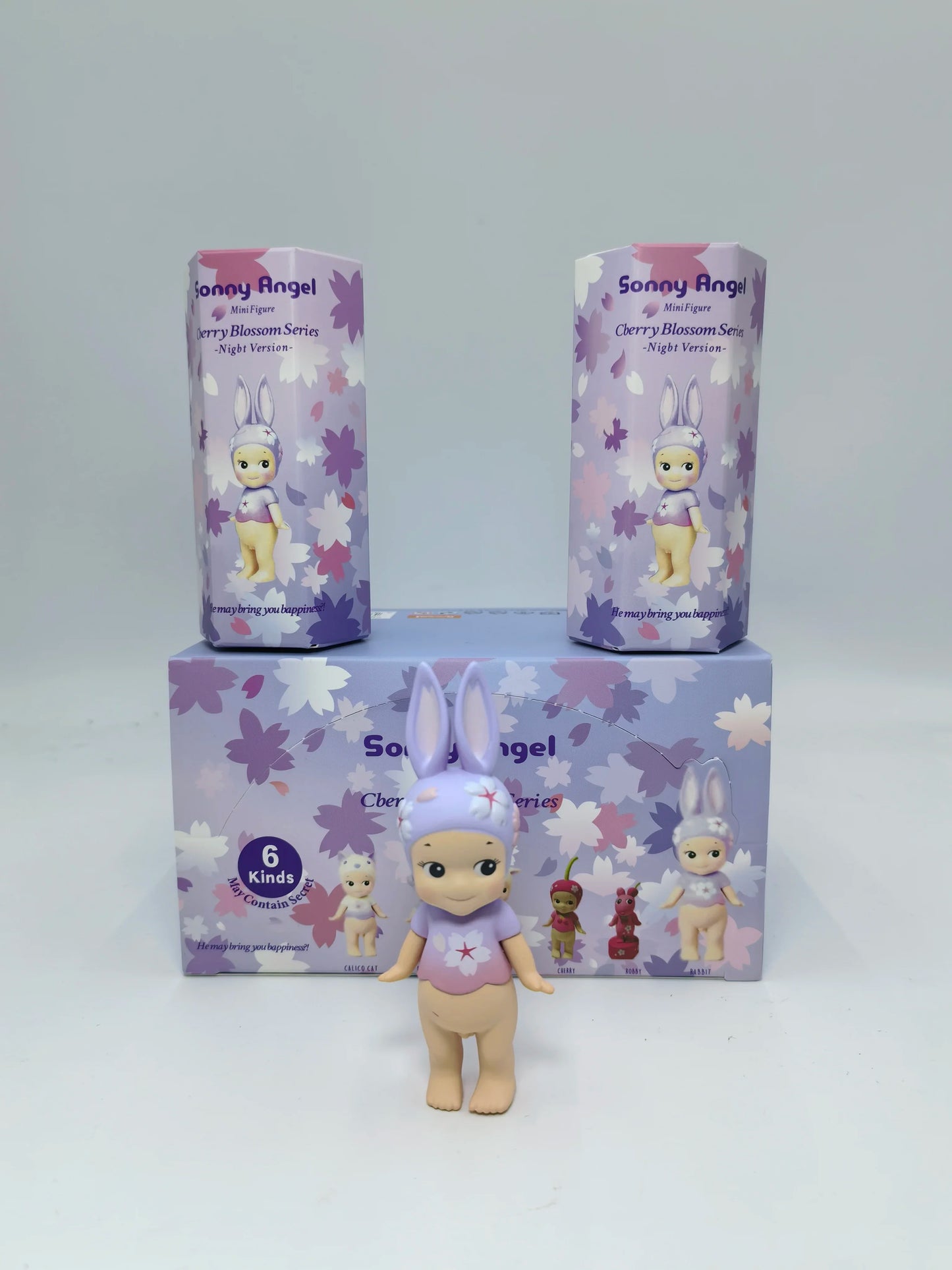 Sonny Angel Blind Box Purple Cherry Blossom Series Nigbt Minifigure Version Decoration Cute Mystery Surprise Giff