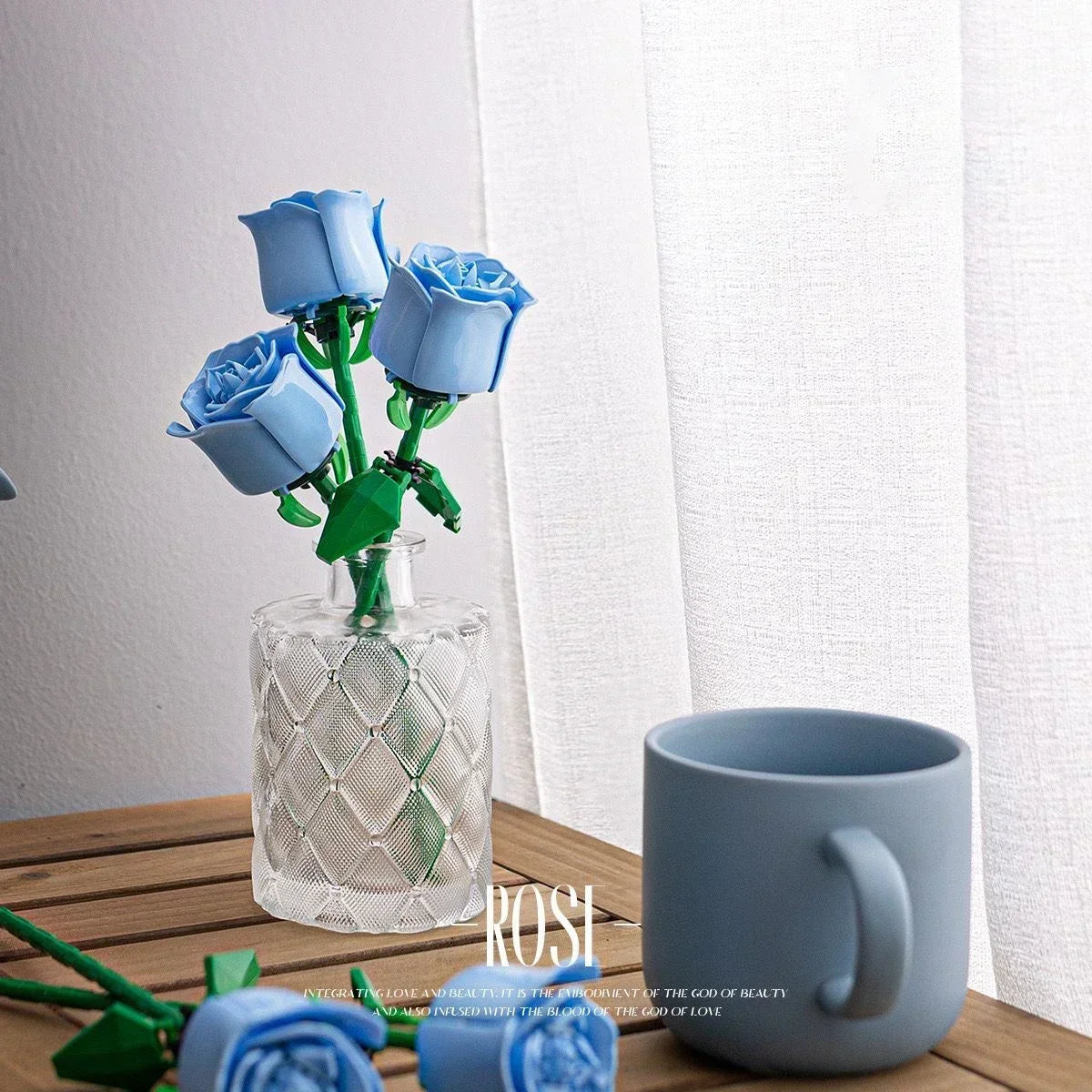 KNEW BUILT DIY Rose Flower Arrangement Building Block Toys-Enjoy Life,Loved by Girl,Create Your Favorite Bouquet,Home Decoration