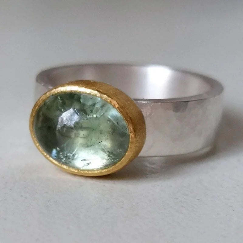 New Double Color Simple Inlay Green Color Zircon Hoop Rings For Women Engagement Birthday Gift Accessories Custom Jewelry