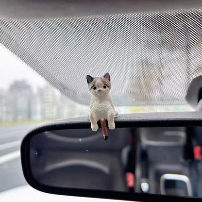 Funny Sleeping Cats Car Center Console PVC Ornaments Navigator Screen Rearview Sleeping Kitten Ornaments Decoration Car Figurine