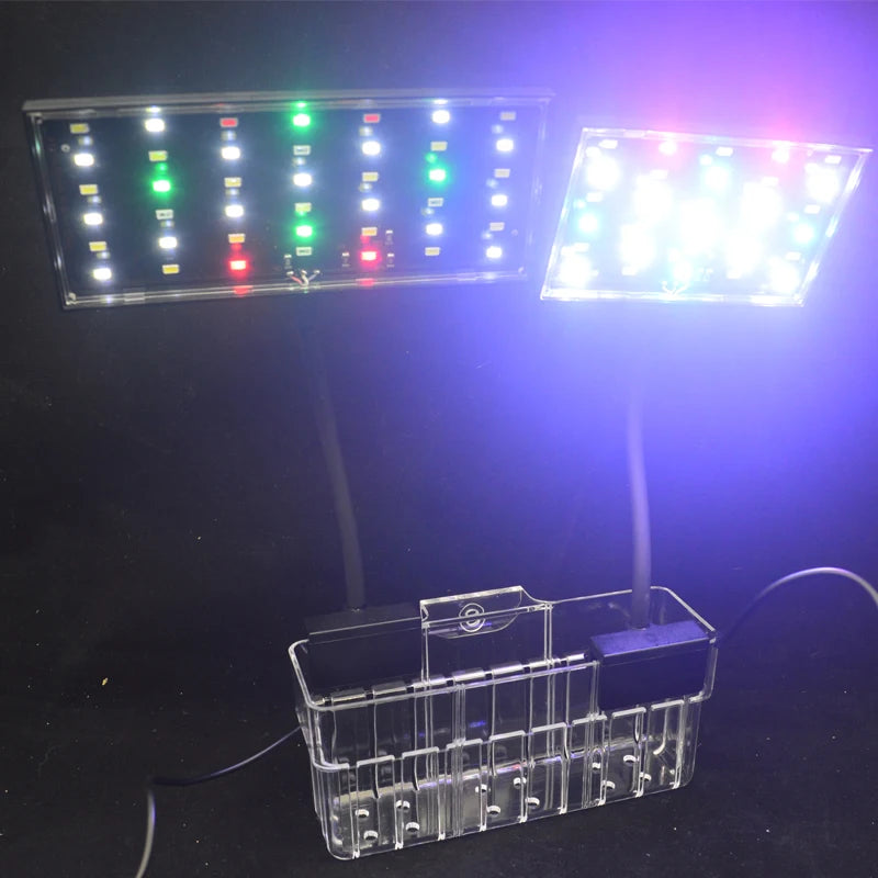 USB Aquarium LED Light Full Spectrum Aquatic Plant Grow Lamp Fish Tank Adjustable Brightness Dimmable Timed 360° Rotatable Light