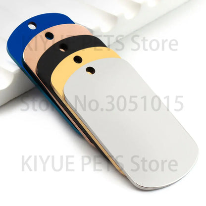 10 Pcs Blank ID Tag Stainless Steel Military  Name Plate Keychain For DIY Accessories Custom Logo Name Women Men Keychain Ring