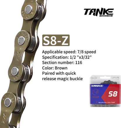 TANKE Bike Chain S8 S9 S10 S11 S12 MTB Road Bicycle Chains,Variable Speed Chain 116/126L High Quality Current Cycling Accessorie