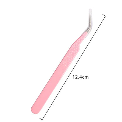 1pcs Fiber Tip Eyelash Extension Tweezers Stainless Steel Eyebrow Clip Lash Lifting High Precise Eyelashes Tweezer Makeup Tool