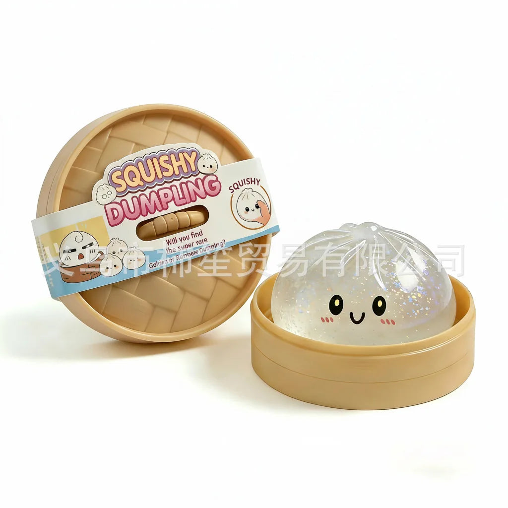 Giant Squishies Dumpling Bun Toy, Slow Rising Glitter Dumpling Stress Ball, Stress Relief Fidget Toy for Home Office Travel toys