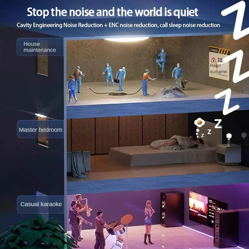 Mini 5.3 wireless bluetooth headset small earbuds sleep work sports invisible headphones HD HIFI bass sound quality earphones