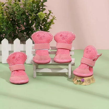 New Pet Snow Boots Cat Dog Plush Cotton Boots Soft Comfortable Washable Spring Winter Small Dog Warm Shoes Pets Products