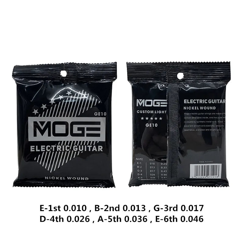 MOGE Hexagonal Carbon Steel Electric Guitar Strings Nickel Alloy Super Light Tension Accessories
