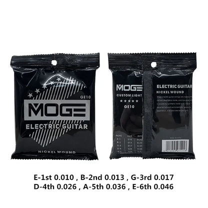 MOGE Hexagonal Carbon Steel Electric Guitar Strings Nickel Alloy Super Light Tension Accessories
