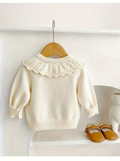 Autumn and Winter Baby Knitted Cardigan Baby Girl Tops Toddler Winter Baby Style Warm Sweater