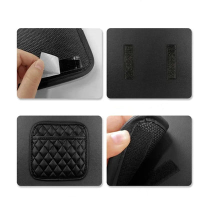 Car Adhesive Organizer PU Leather Storage Bag for Cards Phone Key