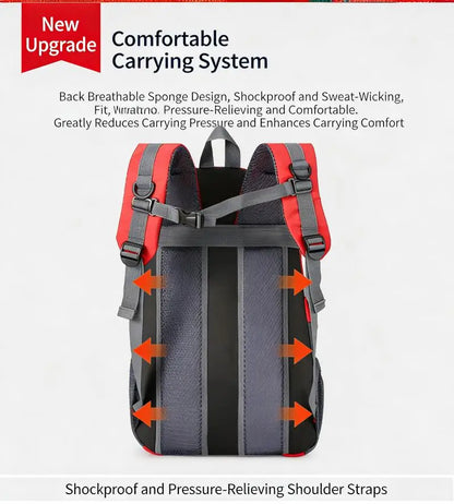 Homefish 40L Waterproof Hiking Backpack Large Capacity Breathable Rucksack Unisex Outdoor Camping Travel Climbing Sports Bag